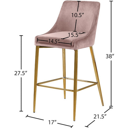 Karina Pink Velvet Stool, Set of 2
