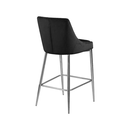 Karina Black Velvet Stool, Set of 2