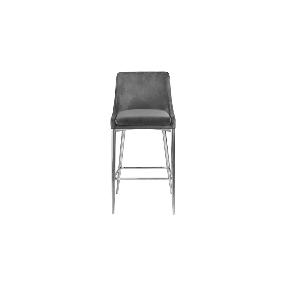 Karina Grey Velvet Stool, Set of 2