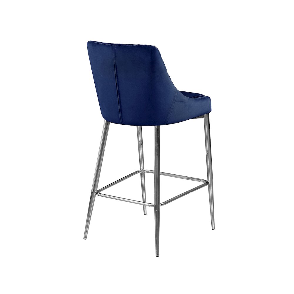 Karina Navy Velvet Stool, Set of 2