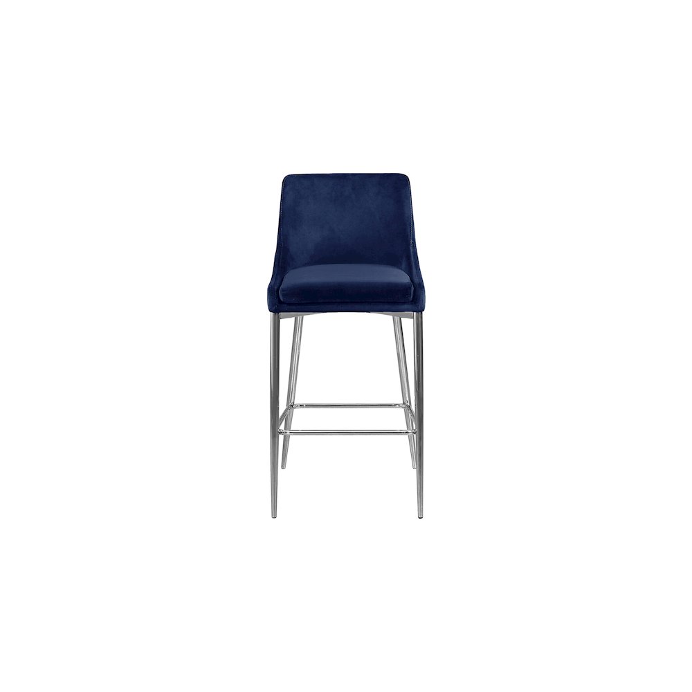 Karina Navy Velvet Stool, Set of 2
