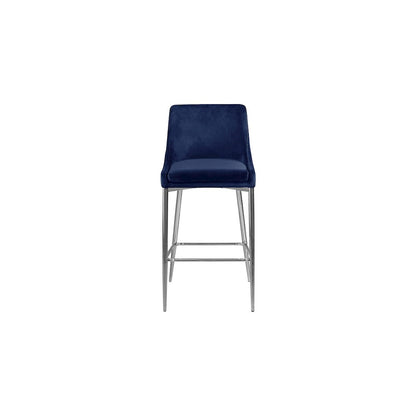Karina Navy Velvet Stool, Set of 2
