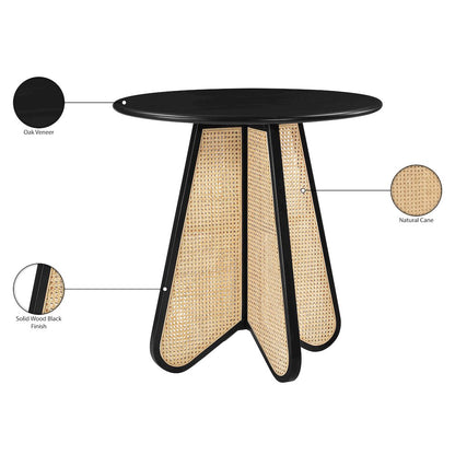 Butterfly 36" Black / Natural Solid Wood And Natural Cane Counter Height Table