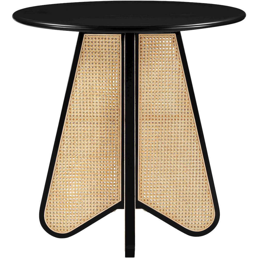 Butterfly 36" Black / Natural Solid Wood And Natural Cane Counter Height Table