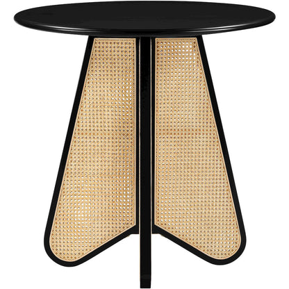 Butterfly 36" Black / Natural Solid Wood And Natural Cane Counter Height Table