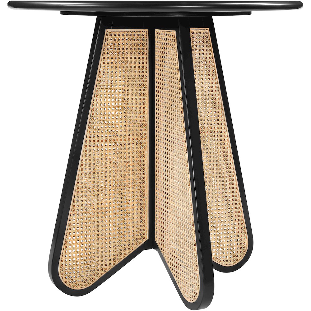 Butterfly 36" Black / Natural Solid Wood And Natural Cane Counter Height Table