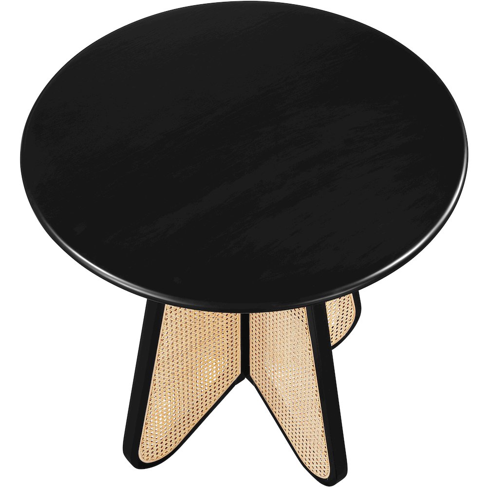 Butterfly 36" Black / Natural Solid Wood And Natural Cane Counter Height Table
