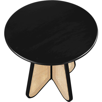 Butterfly 36" Black / Natural Solid Wood And Natural Cane Counter Height Table