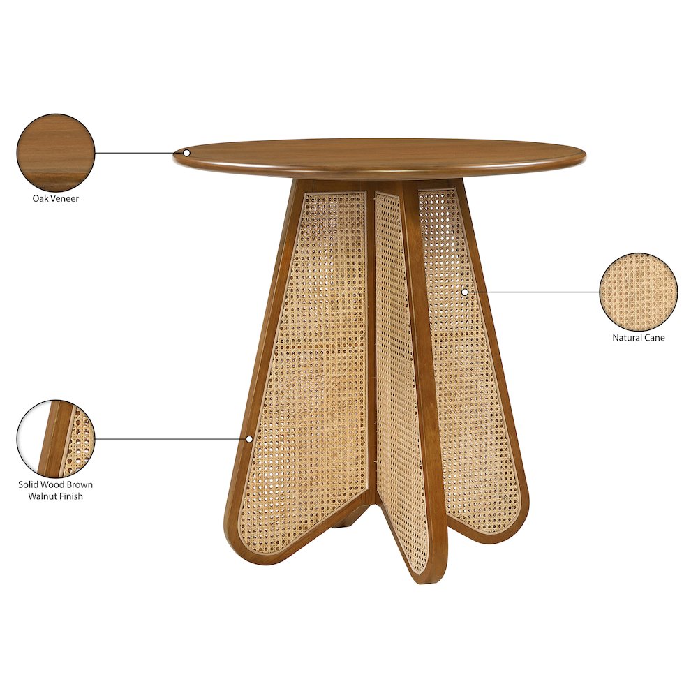 Butterfly 36" Brown / Natural Solid Wood And Natural Cane Counter Height Table
