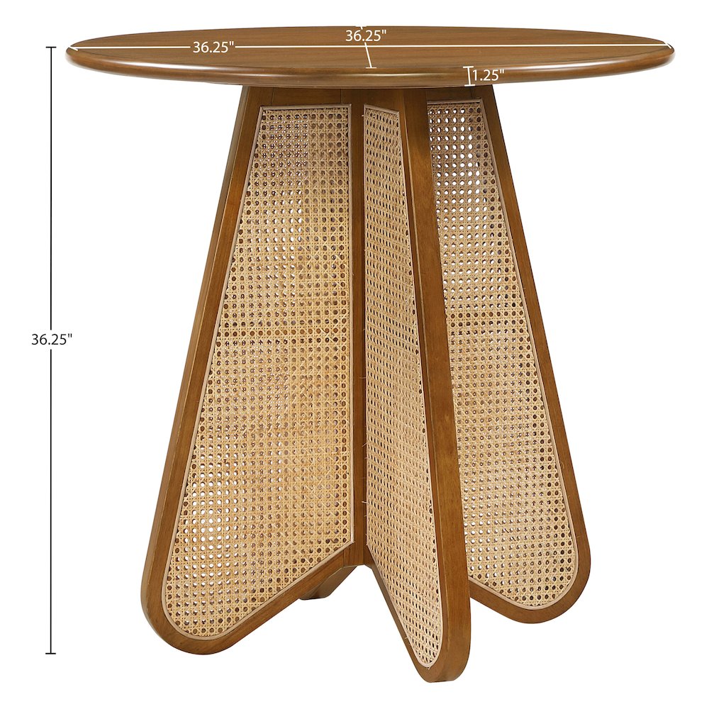 Butterfly 36" Brown / Natural Solid Wood And Natural Cane Counter Height Table