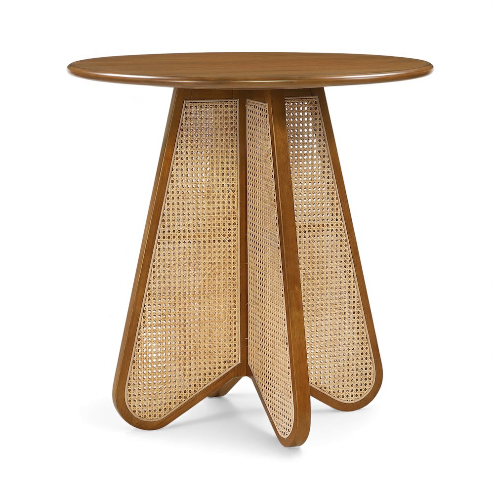 Butterfly 36" Brown / Natural Solid Wood And Natural Cane Counter Height Table