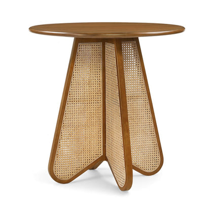 Butterfly 36" Brown / Natural Solid Wood And Natural Cane Counter Height Table