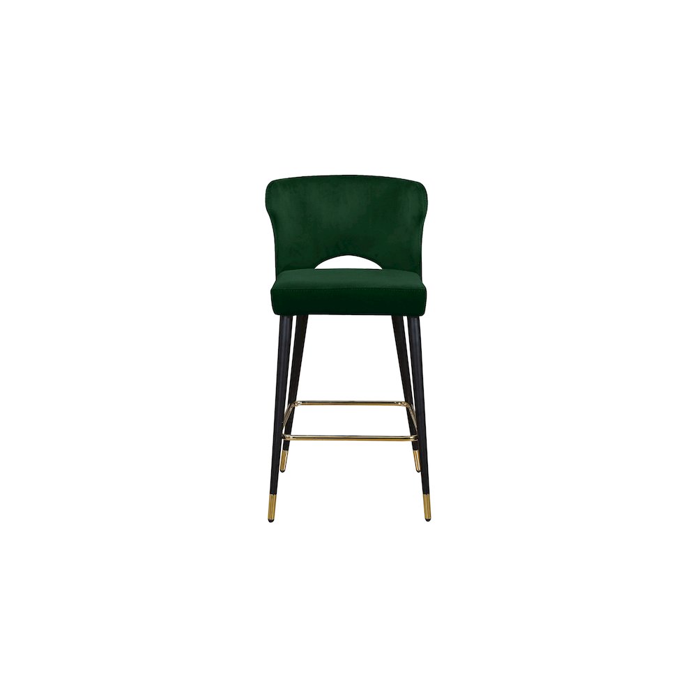 Kelly Green Velvet Stool, Set of 2