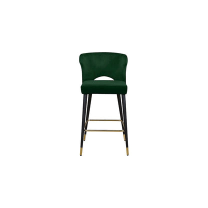 Kelly Green Velvet Stool, Set of 2