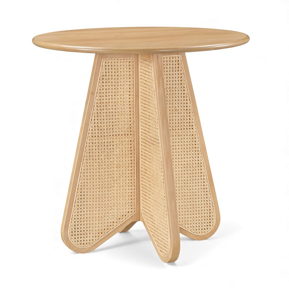 Butterfly 36" Natural Solid Wood And Natural Cane Counter Height Table