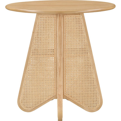Butterfly 36" Natural Solid Wood And Natural Cane Counter Height Table
