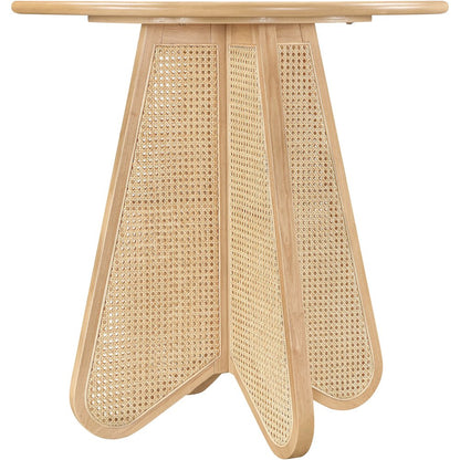 Butterfly 36" Natural Solid Wood And Natural Cane Counter Height Table