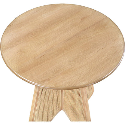Butterfly 36" Natural Solid Wood And Natural Cane Counter Height Table