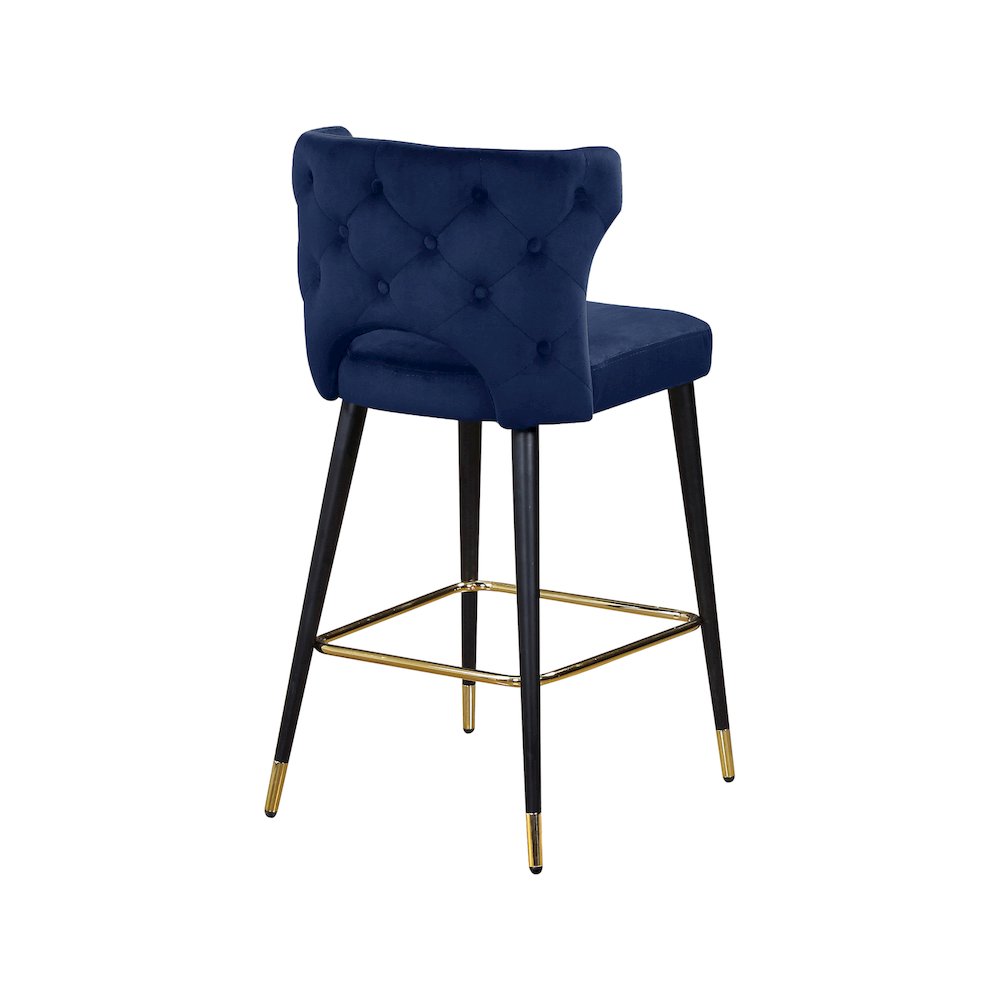 Kelly Navy Velvet Stool, Set of 2