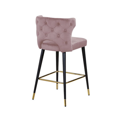 Kelly Pink Velvet Stool, Set of 2