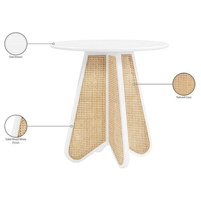 Butterfly 36" White / Natural Solid Wood And Natural Cane Counter Height Table