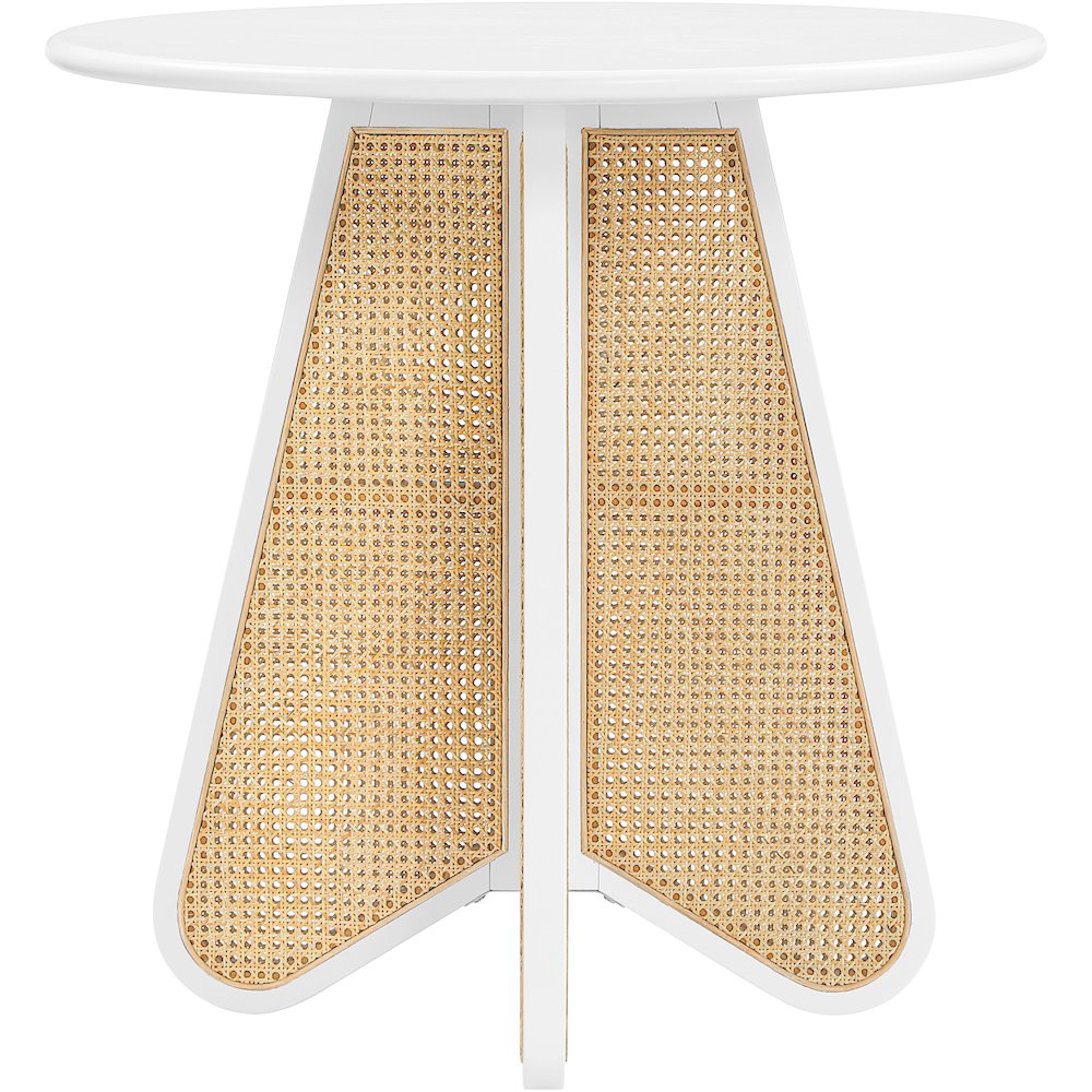 Butterfly 36" White / Natural Solid Wood And Natural Cane Counter Height Table