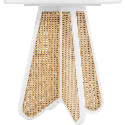 Butterfly 36" White / Natural Solid Wood And Natural Cane Counter Height Table
