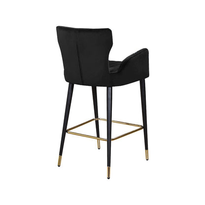 Luxe Black Velvet Stool, Set of 2