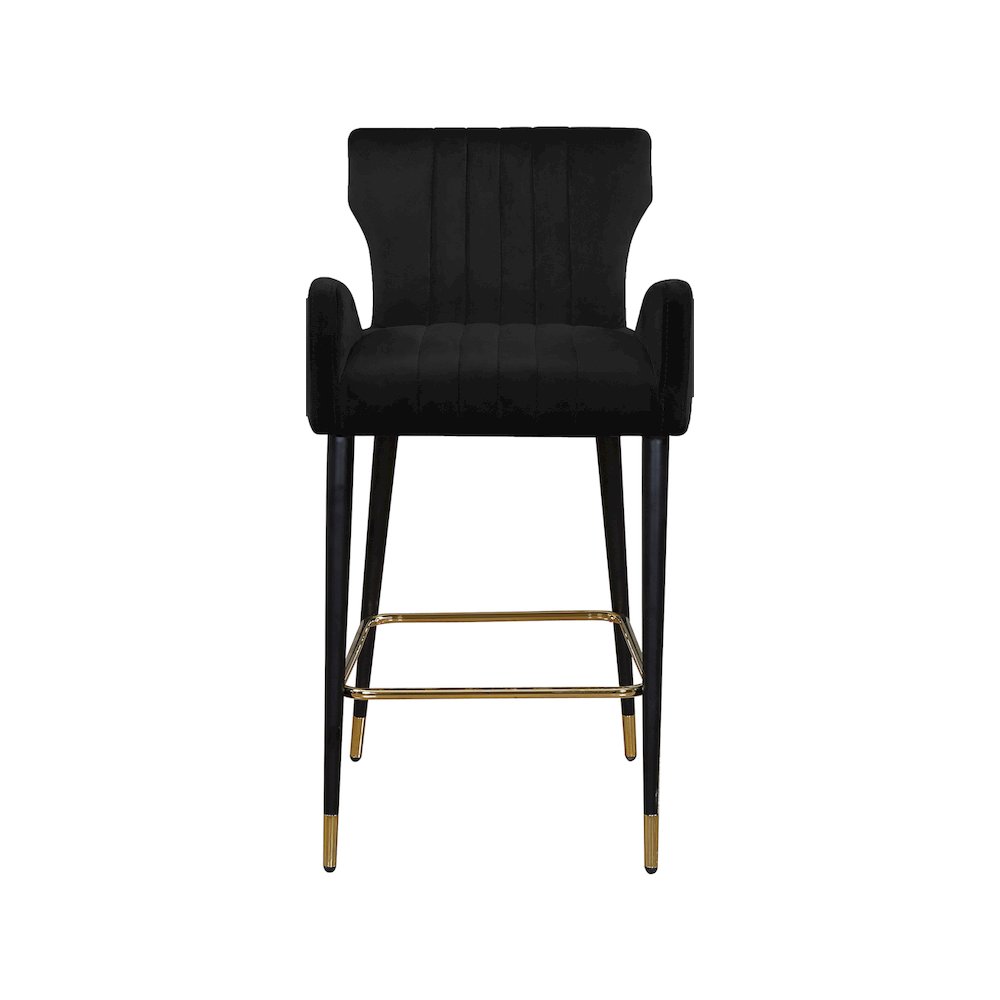 Luxe Black Velvet Stool, Set of 2