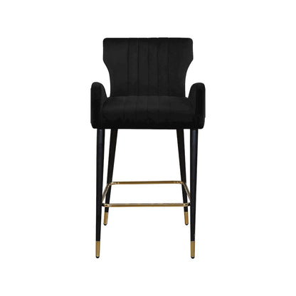 Luxe Black Velvet Stool, Set of 2
