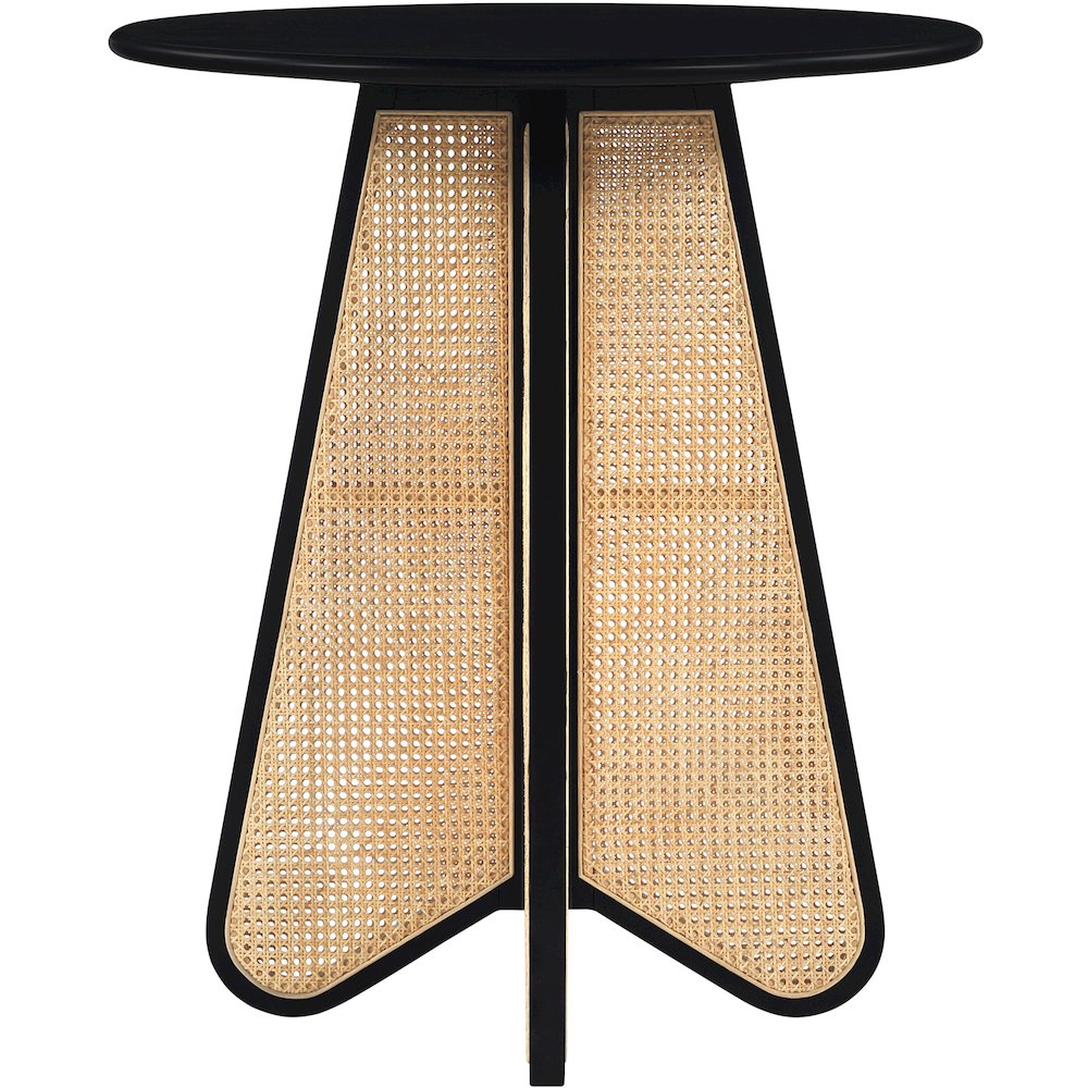 Butterfly 36" Black / Natural Solid Wood And Natural Cane Bar Height Table