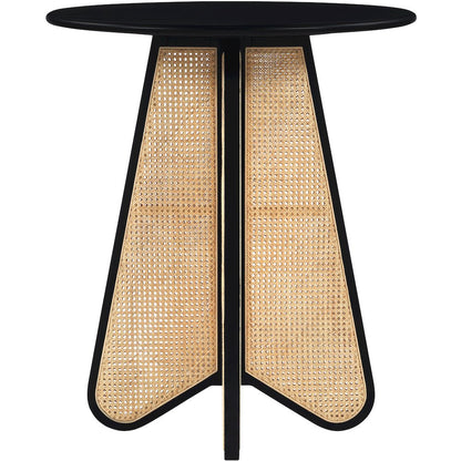 Butterfly 36" Black / Natural Solid Wood And Natural Cane Bar Height Table