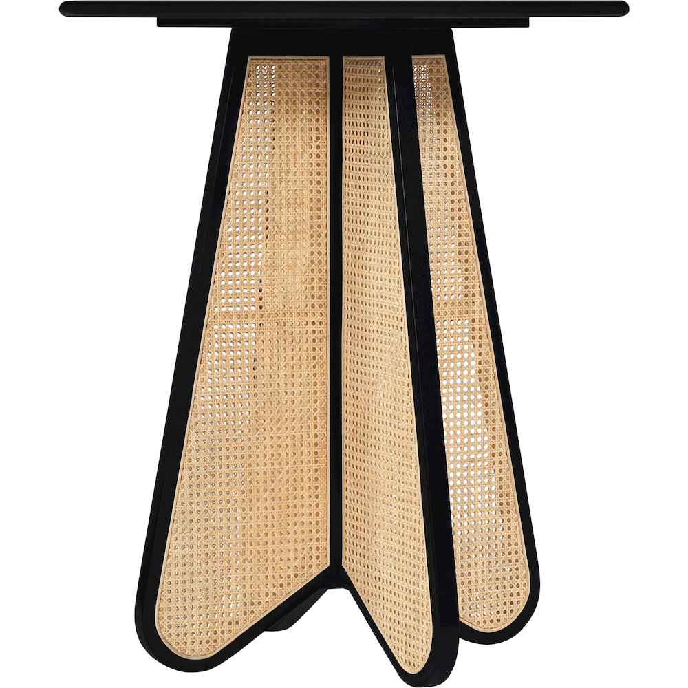 Butterfly 36" Black / Natural Solid Wood And Natural Cane Bar Height Table