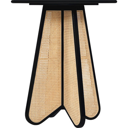 Butterfly 36" Black / Natural Solid Wood And Natural Cane Bar Height Table