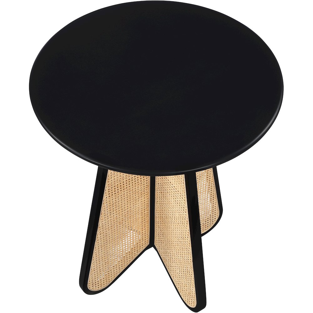 Butterfly 36" Black / Natural Solid Wood And Natural Cane Bar Height Table