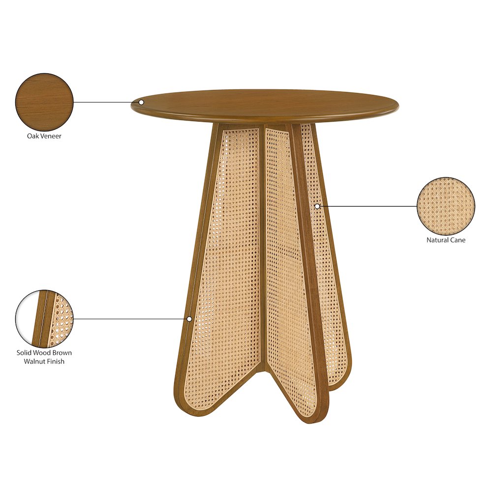 Butterfly 36" Brown / Natural Solid Wood And Natural Cane Bar Height Table