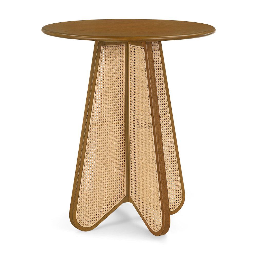 Butterfly 36" Brown / Natural Solid Wood And Natural Cane Bar Height Table
