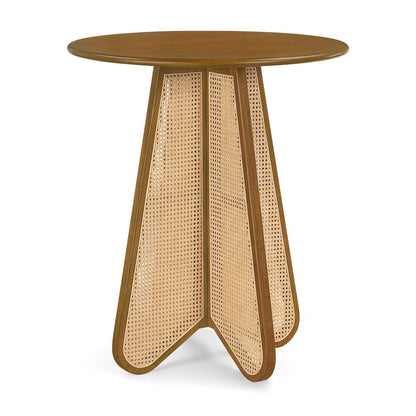 Butterfly 36" Brown / Natural Solid Wood And Natural Cane Bar Height Table