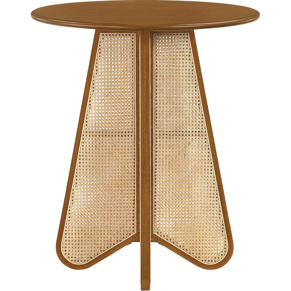 Butterfly 36" Brown / Natural Solid Wood And Natural Cane Bar Height Table