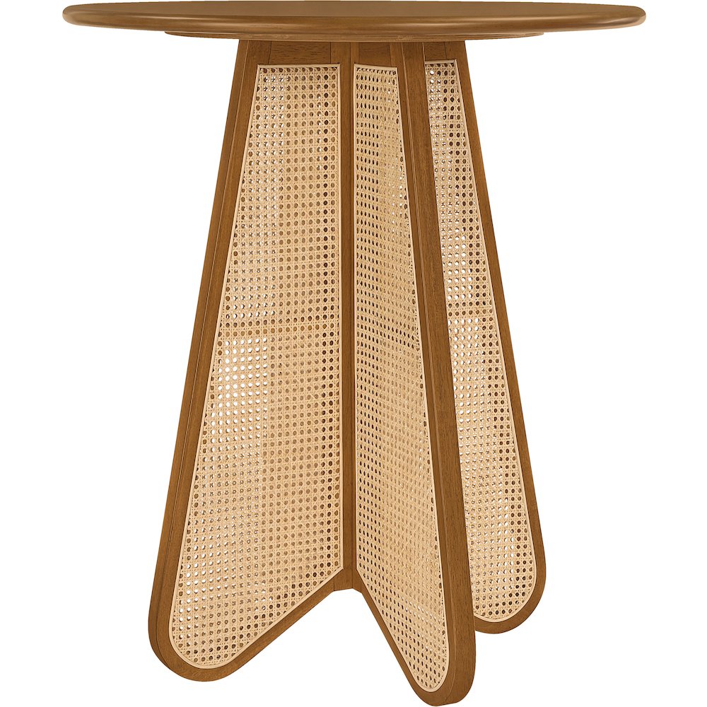 Butterfly 36" Brown / Natural Solid Wood And Natural Cane Bar Height Table