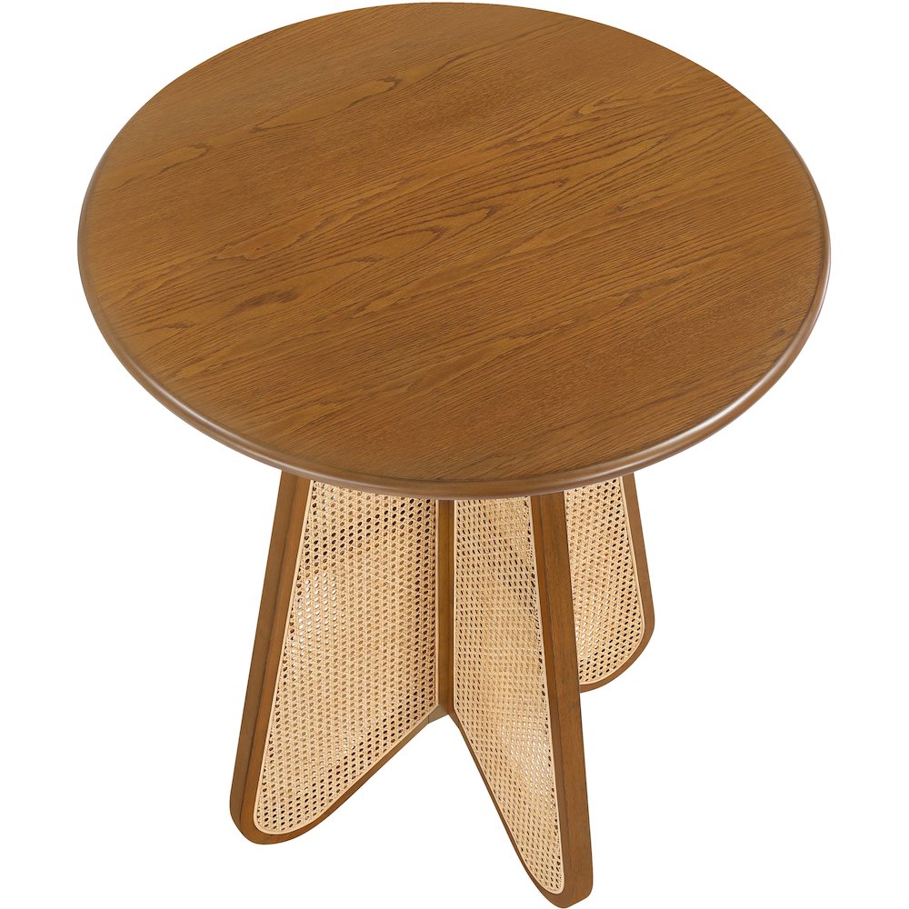 Butterfly 36" Brown / Natural Solid Wood And Natural Cane Bar Height Table