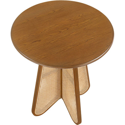 Butterfly 36" Brown / Natural Solid Wood And Natural Cane Bar Height Table