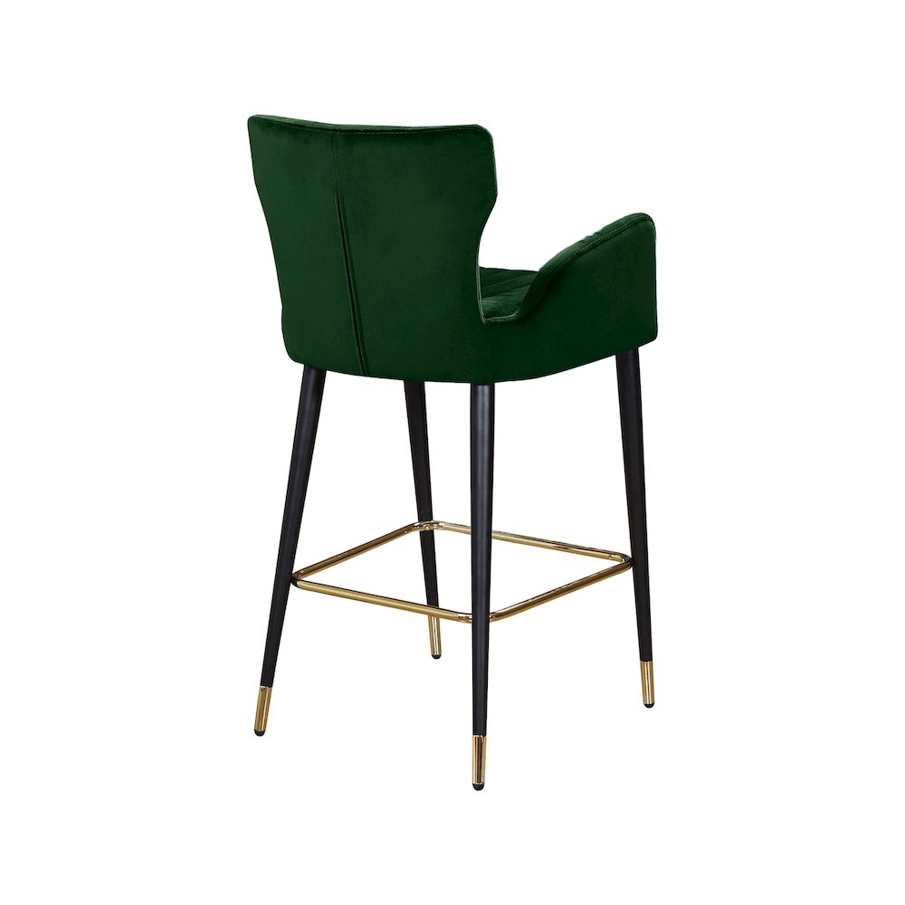 Luxe Green Velvet Stool, Set of 2