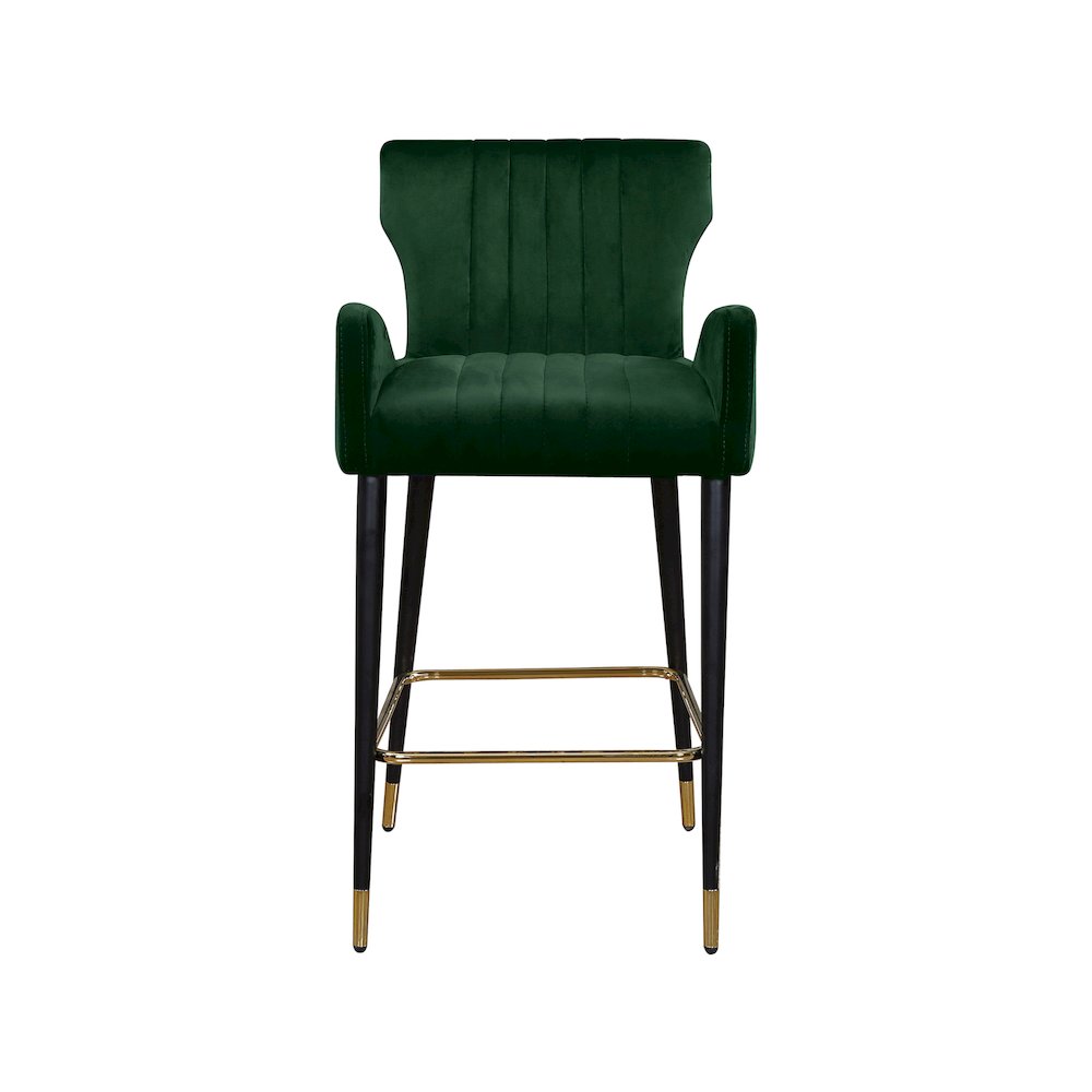 Luxe Green Velvet Stool, Set of 2