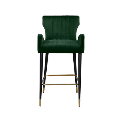 Luxe Green Velvet Stool, Set of 2
