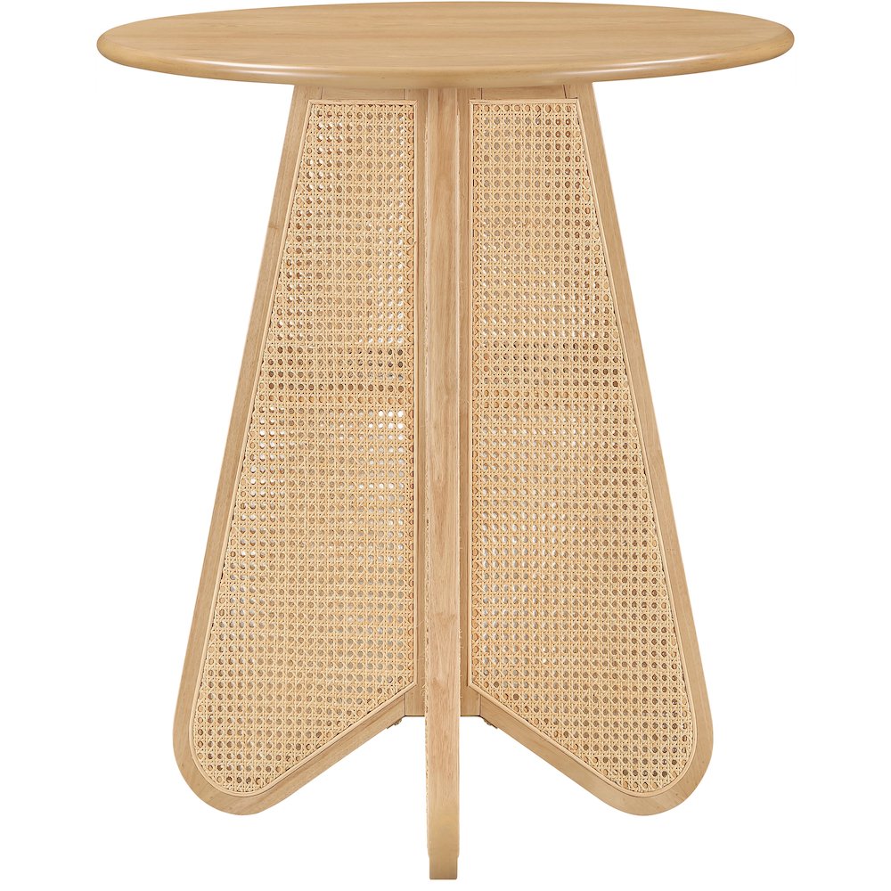 Butterfly 36" Natural Solid Wood And Natural Cane Bar Height Table