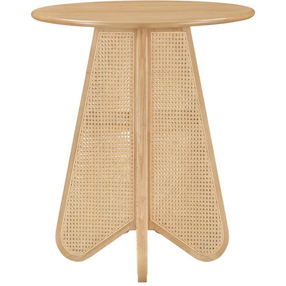 Butterfly 36" Natural Solid Wood And Natural Cane Bar Height Table