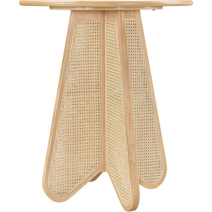 Butterfly 36" Natural Solid Wood And Natural Cane Bar Height Table
