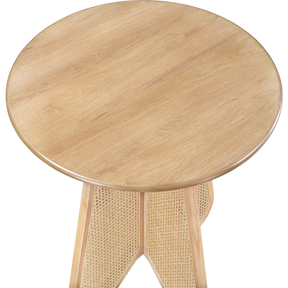 Butterfly 36" Natural Solid Wood And Natural Cane Bar Height Table