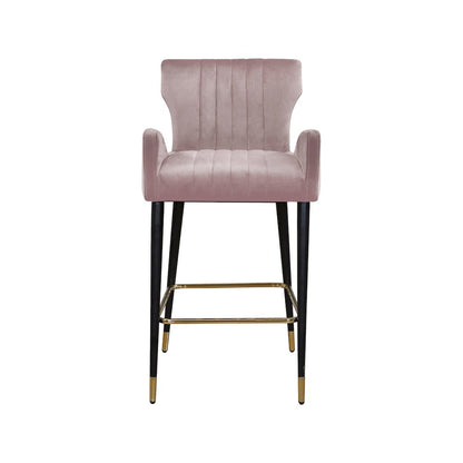 Luxe Pink Velvet Stool, Set of 2